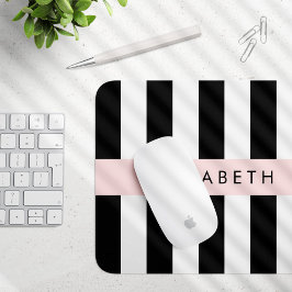 Svartvit Rand, Stripe, Linjer, Ditt namn Musmatta