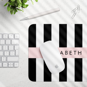 Svartvit Rand, Stripe, Linjer, Ditt namn Musmatta