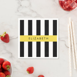 Svartvit Rand, Stripe, Linjer, Ditt namn Pappersservett