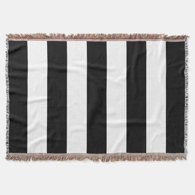 Svartvit Rand, stripe Mönster, Linjer Filt (Framsidan)