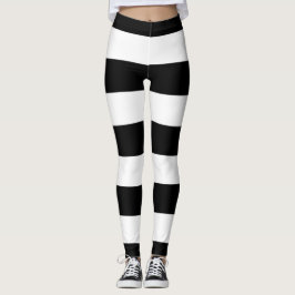 Svartvit Rand, stripe Mönster, Linjer Leggings