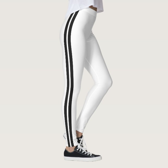 Svartvit Rand väljer Färg Leggings (Höger)