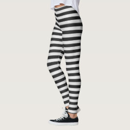 Svartvit randdamasker leggings