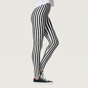Svartvit randig (eller beställnings- färg) lodrät leggings