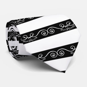 Svartvit, randig Monogram-design Slips