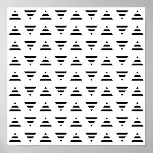 Svartvit randtriangelmodell poster