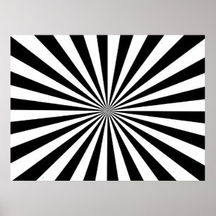 Svartvit Rays Poster