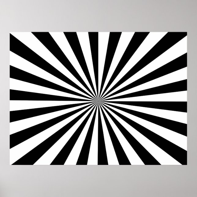 Svartvit Rays Poster (Framsidan)