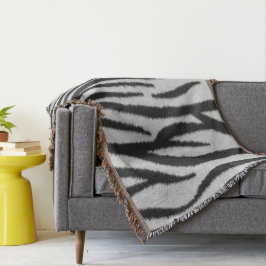 Svartvit, realistisk Zebra Päls Struktur Filt