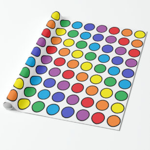 Svartvit regnbåge Polka dots Presentpapper