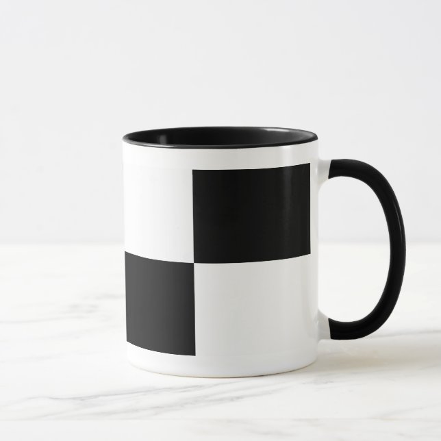 Svartvit rektangel mugg (Höger)