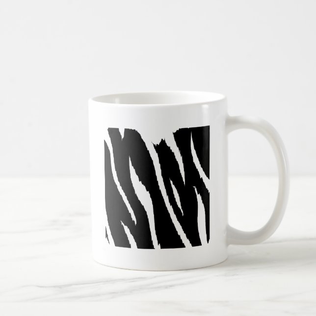 Svartvit remsa kaffemugg (Höger)