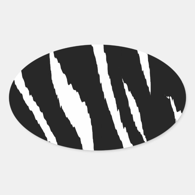 Svartvit remsa ovalt klistermärke (Framsida)