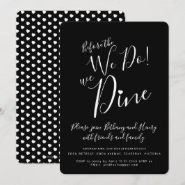 Svartvit repetitionsmiddag innan vi gör inbjudning inbjudningar