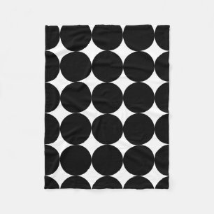 Svartvit retro Geometric Circle Mönster Fleecefilt