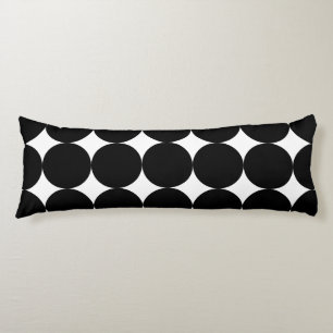 Svartvit retro Geometric Circle Mönster Kroppskudde
