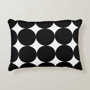 Svartvit retro Geometric Circle Mönster Prydnadskudde