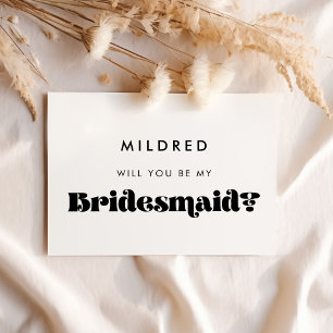 Svartvit retro.. Kommer du att bli mitt bridesmeda Inbjudningar