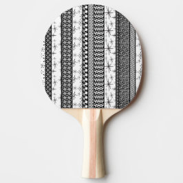 Svartvit Retro Mönster Rand 1 Pingisracket