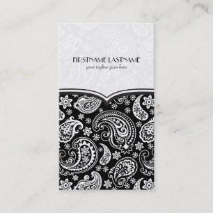 Svartvit Retro Paisley Mönster 4-design Visitkort