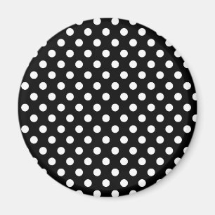 Svartvit Retro polka dotsmönstermagnet Magnet