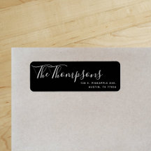 Svartvit Returadress för efternamn för anpassnings