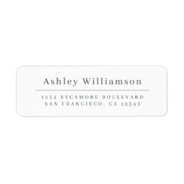Svartvit Returadress med minimal Chic för elegant Etikett