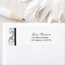 Svartvit Returadress