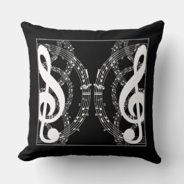 Svartvit, Reversible Spegel Image Music 2 Kudde