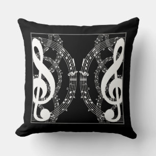 Svartvit, Reversible Spegel Image Music 2 Kudde