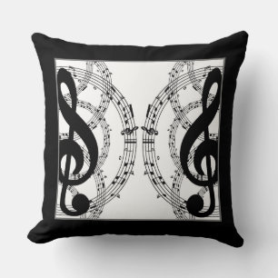 Svartvit, Reversible Spegel Image Music Kudde