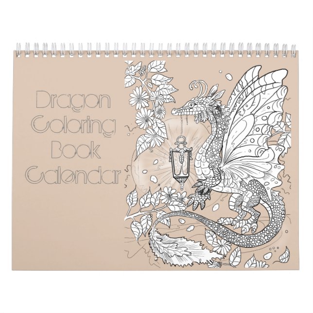 Svartvit ritkonturkalender för Dragon Line Kalender (Omslag)