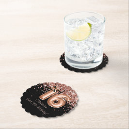 Svartvit ro Guld 16:e Födelsedagsfesten Underlägg Papper