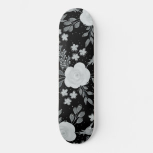 Svartvit Ro, vattenfärgsmålning Mini Skateboard Bräda 18,5 Cm