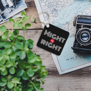 Svartvit röd moturcitattyp, typografi nyckelring