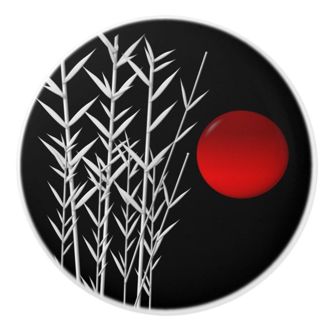 Svartvit röd sol knopp (Framsidan)