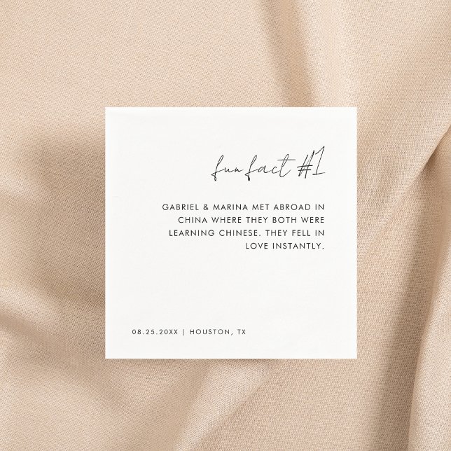 Svartvit Roligt, handskriven, faktablad nr 1 Bröll Pappersservett (Skapare uppladdad)