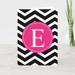 Svartvit Rosa Chevron-Anpassningsbar Anteckningskort