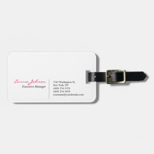 Svartvit Rosa Elegant Modern Endern Bagagebricka