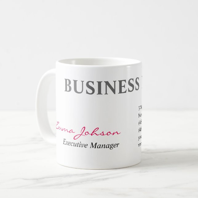 Svartvit Rosa Elegant Modern Endern Kaffemugg (Framsida vänster)