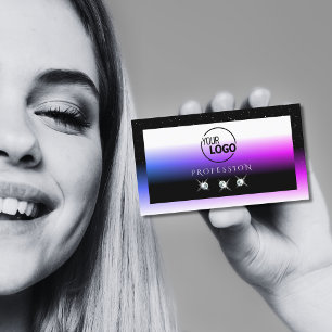 Svartvit Rosa, Lila, övertoning, tillägg av Logoty Visitkort