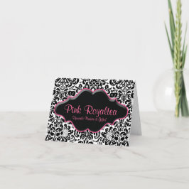 Svartvit Rosa med Salon Note Card Damask Black Whi Helgkort