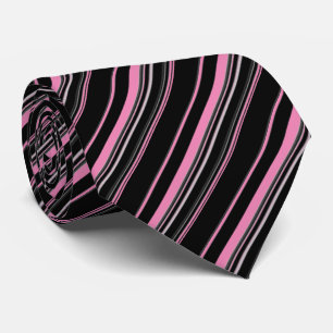 Svartvit Rosa, stripe Mönster Slips