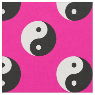 svartvit rosa yin yang tyg
