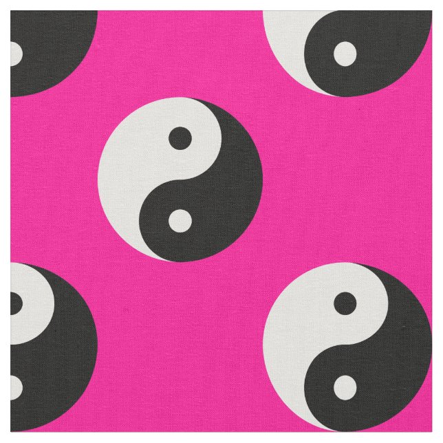 svartvit rosa yin yang tyg (Närbild)