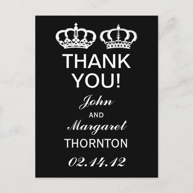 Svartvit Royal par Tack Vykort (Framsida)