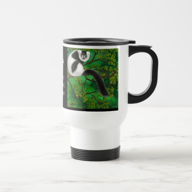 Svartvit Ruffed Lemurtravel mug Resemugg (Höger)