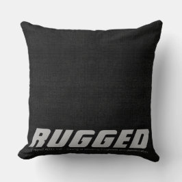 Svartvit RUGGED-tuff som fastställts huvudsakligen Kudde