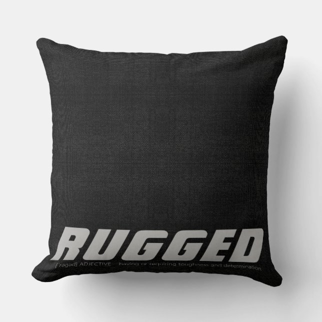 Svartvit RUGGED-tuff som fastställts huvudsakligen Kudde (Framsida)