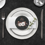 Svartvit Rust Round-Papper för Blommigt i elegant  Underlägg Papper Rund<br><div class="desc">De här elegant bröllop-underläggen har en vacker blommigt i Black,  terra cotta,  rust och grått.</div>